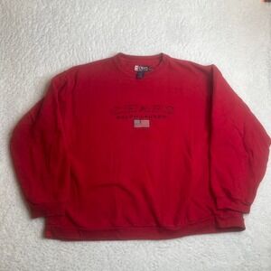 Vintage chaps Ralph Lauren men's‎ embroidered red crew neck sweatshirt xxl